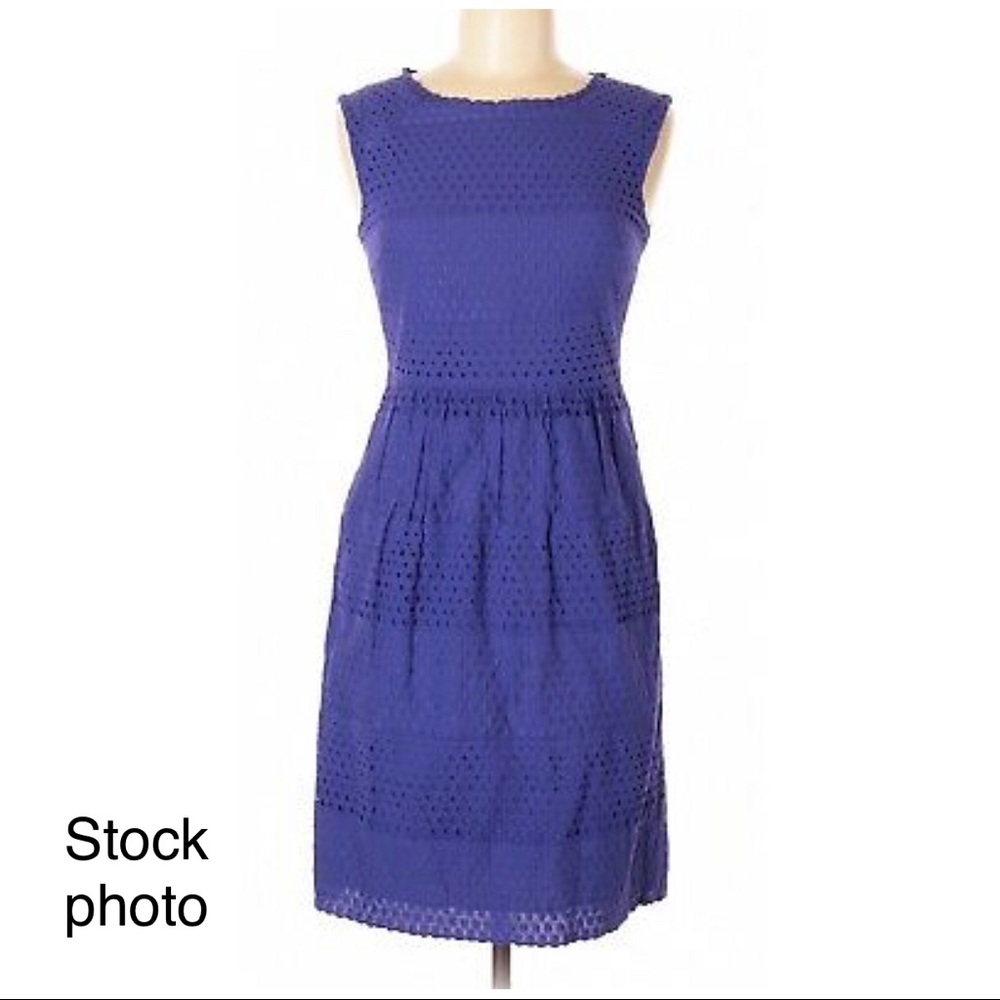 J CREW ROYAL BLUE / PURPLE EYELET SUMMER DRESS